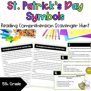 5th Grade Symbole der St. Patricks Day Sachbücher lesen Schnitzeljagd