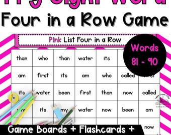 Fry Sight Words 81-90 Four in a Row Game | Printable & Editable Sight Word Games, Flashcards, Data Tracking Sheets