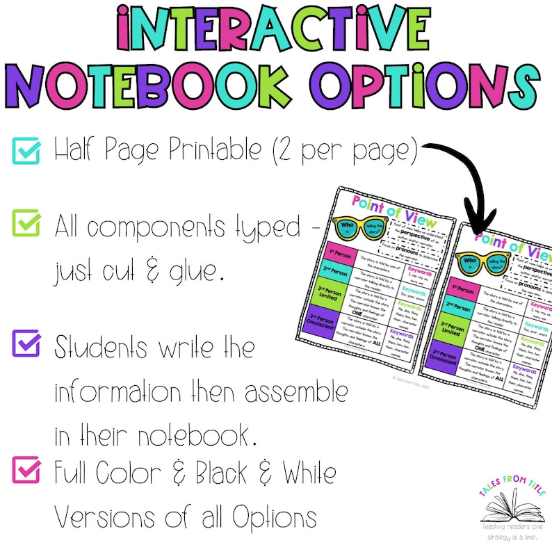 Point Guide Notebook Point of View Interactive Notebook Pages - Etsy