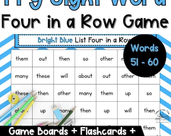 Fry Sight Words 51-60 Four in a Row Game | Printable & Editable Sight Word Games, Flashcards, Data Tracking Sheets