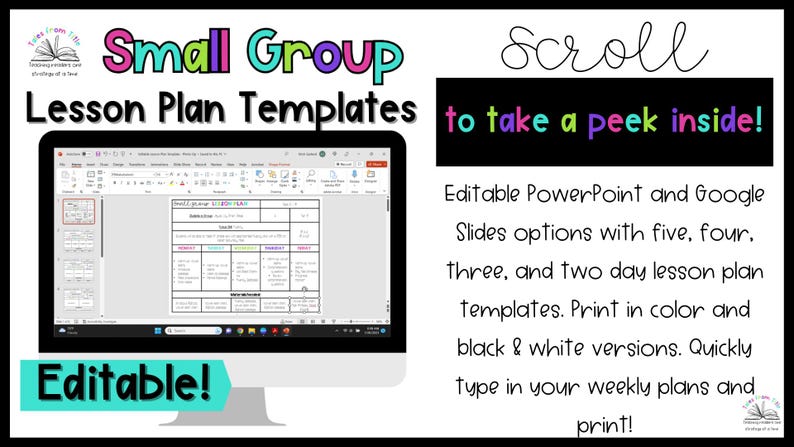 Editable Intervention & Small Group Lesson Plan Templates - Etsy