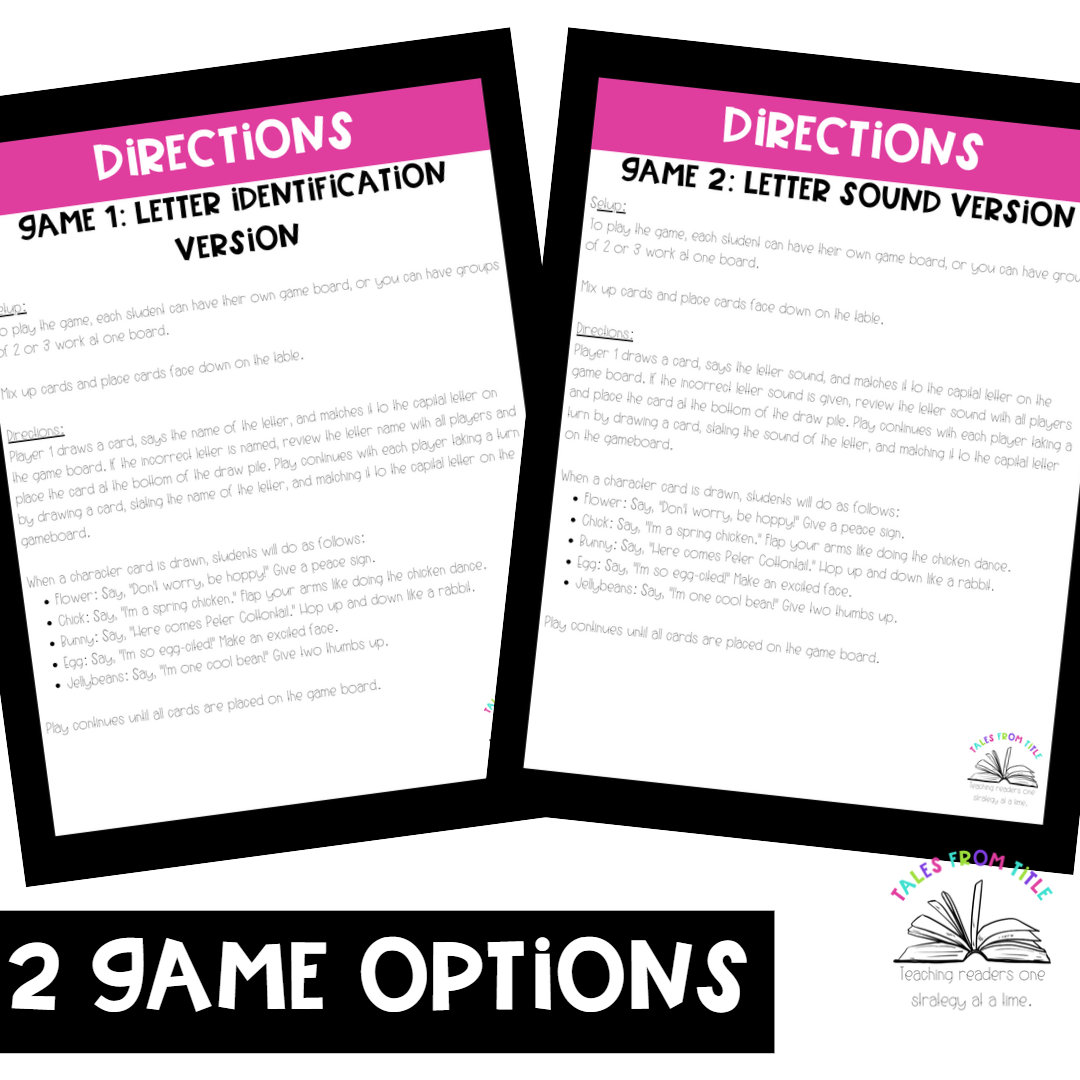 Letter Identification & Sounds Intervention or Center Game - Easter ...
