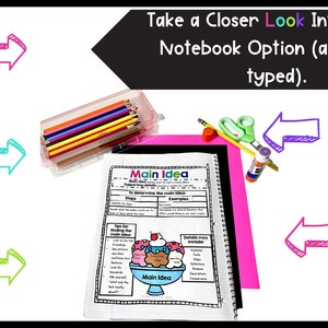 Main Idea Anchor Charts | Reading Comprehension Posters and Interactive ...