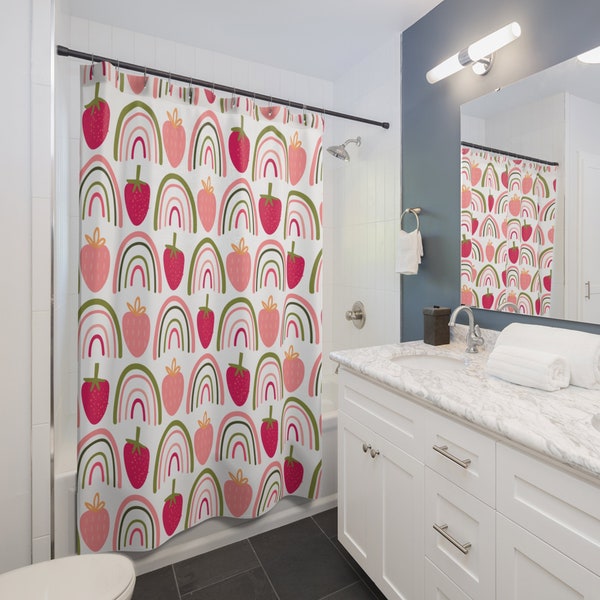 Strawberry Shower Curtain - Etsy