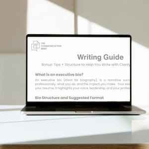 Executive Bio Template | Canva + Google Doc | Professional Bio Writing Guide | LinkedIn About Me + Career Toolkit
