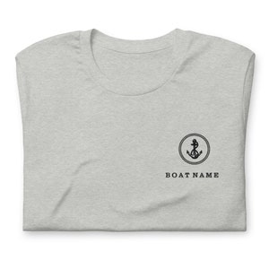 Custom Embroidered Boat Name T-shirt with Anchor Design
