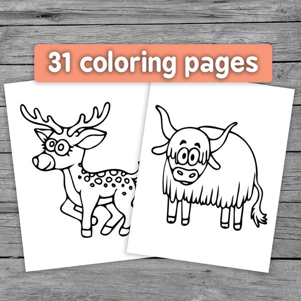 31 Printable Animal Coloring Page Worksheets for Kids