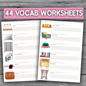 44 Printable Worksheets of the House for Toddlers Vocabulary and Language Learning Practice for Preschool and Homeschooling
