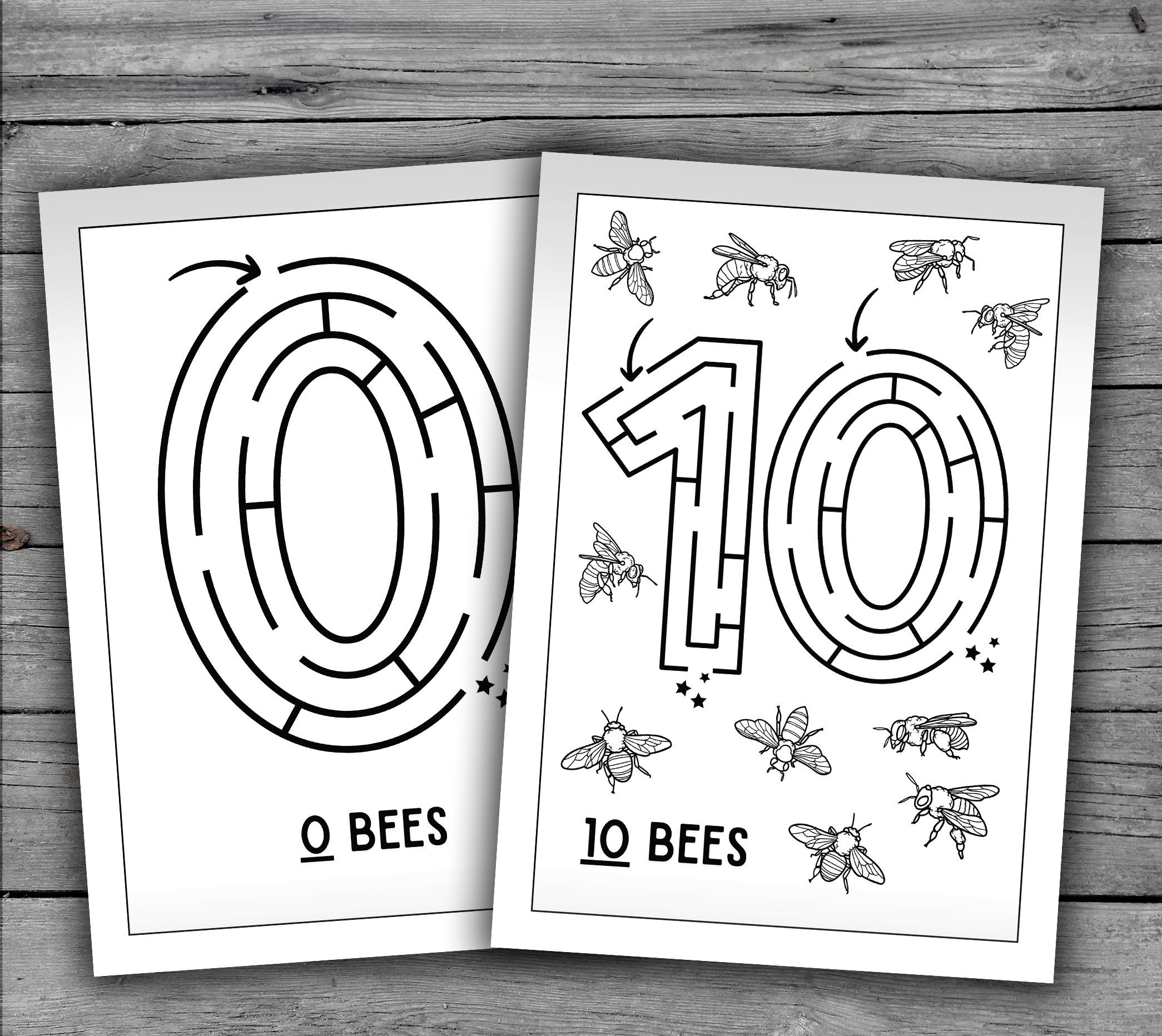 11 Printable Number Maze Coloring Page Worksheets for Kids: Preschool Kindergarten Homeschool ...