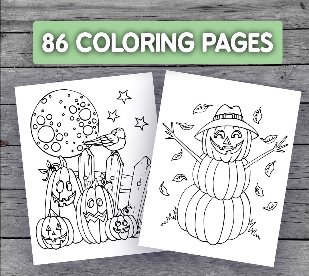 86 Printable Halloween Coloring Pages for Kids: Preschool Kindergarten PDF - Etsy