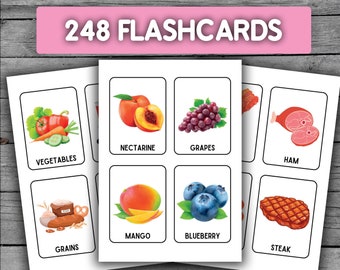 248 Food Flashcards for Kids and Toddlers Printable Cards for Vocabulary and Language Practice in Preschool and Homeschooling