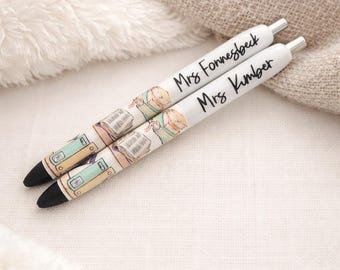Custom Books, School Librarian, Book Lover, Teacher Epoxy Pen