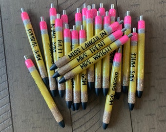 Custom Teacher Pencil Epoxy Pens