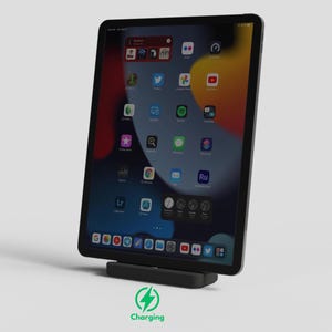 Tablet Holder & Charger | Fits iPad, Android, Kindle | Minimalist Desktop Docking Station