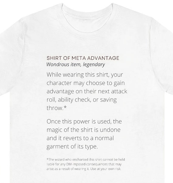 Meta Advantage DnD shirt Unisex | DnD shirt funny | DnD gifts | DM gift | Tabletop RPG | DnD apparel