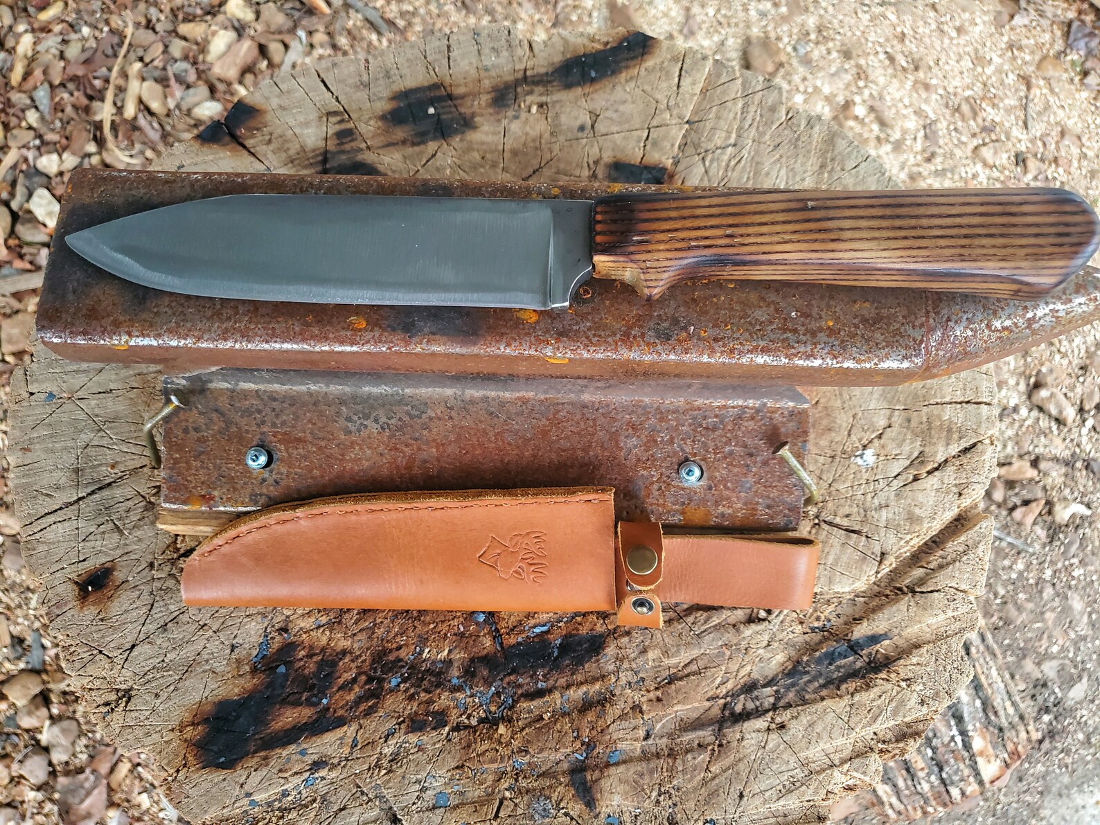 Hand Camp Knife 7 Blade With Sheath USA Made Etsy