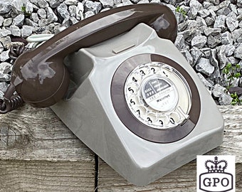 Vintage Phone GPO 746 Rotary Dial Telephone Grey/Brown Fully Restored Working 1981 Rotary Dial