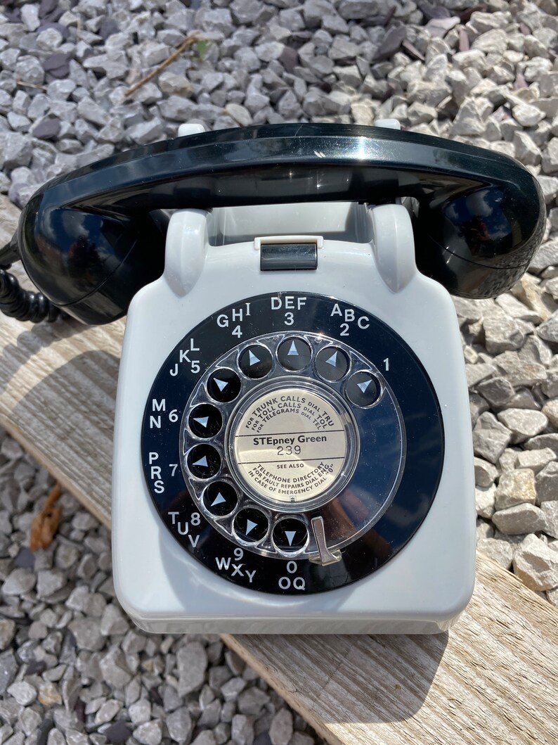 Vintage Phone GPO 706 Rotary Dial Telephone Black/light Grey Etsy