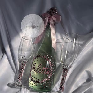 Quinceañera Brindins Set, Sweet 16, Personalized Brindis Flutes, Wedding Champagne Flutes, Party Table