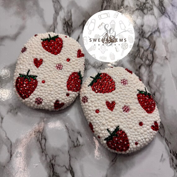 Strawberry AirPod Max Case, Rhinestone case, Blinged AirPods Max Covers, Strawberryshortcake Inspired Case, Custom Protective Case