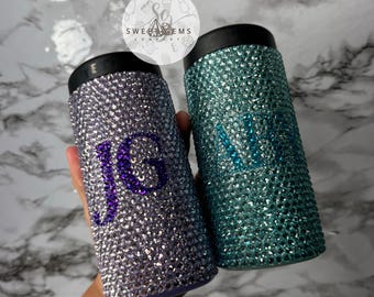Bedazzled YETI Colster, Girls Trip Koozies, Can Holder, Slim Can Holder, Bridesmaid Gift, Wedding Party, Personalized Yeti - 16OZ Slim Can