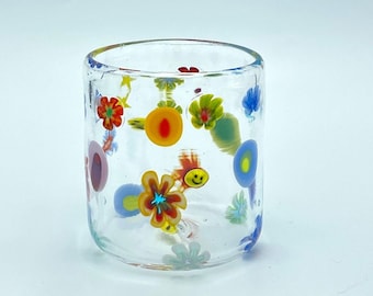 Hand Blown Glassware cup - "Glass Half Full" SINGLE | Made to Order