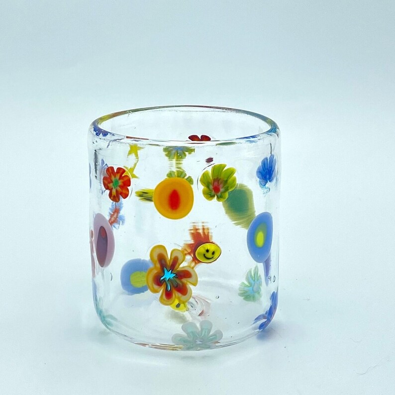 Hand Blown Glassware Cup glass Half Full SINGLE Etsy