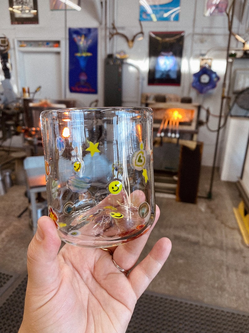 Hand Blown Glassware Cup glass Half Full Set of Etsy