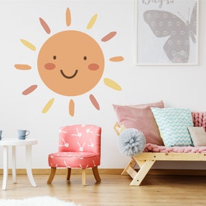 Boho rainbow sunshine smiley face sun vinyl sticker bedroom nursery ipad window wall art decals a646