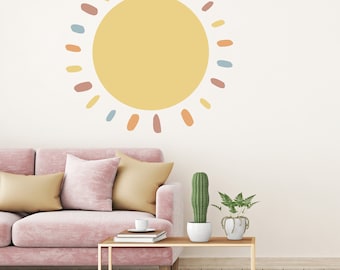Boho rainbow sunshine sun vinyl sticker bedroom nursery ipad window wall art decals a647