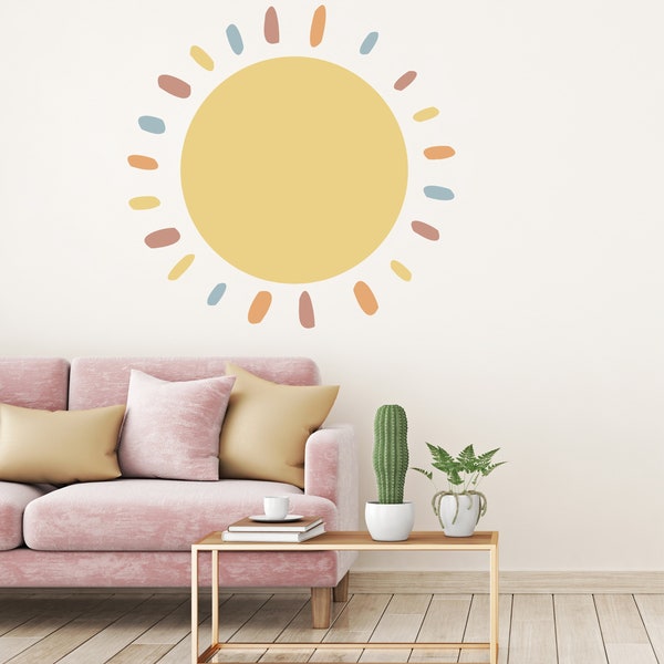 Boho rainbow sunshine sun vinyl sticker bedroom nursery ipad window wall art decals a647