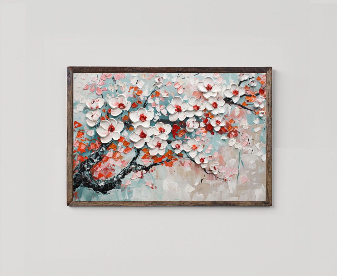 Floral Oil Painting, Spring Colors Art, Textured Artwork, Floral ...