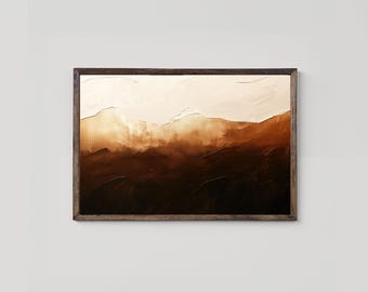Textured Brown, Beige, and White Wall Art, Earthy Abstract Landscape Wall Art, Warm Toned Art, Living Room Printable Art, Digital Download