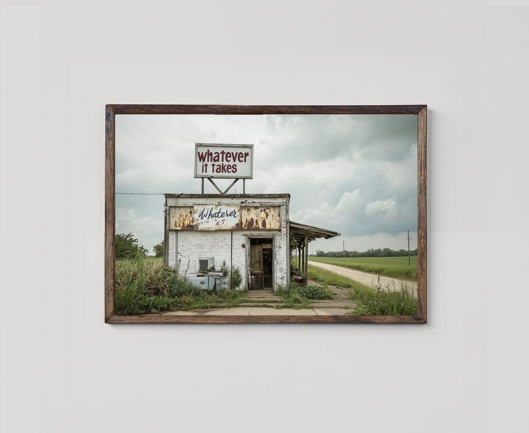 Rustic Abandoned Storefront Photo, Vintage 