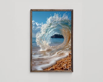 Ozean Fotografie Druck, Türkis Meer Landschaft Kunst, Küsten Strand Dekor, Natur inspirierte Kunstwerk, druckbare Wandkunst, digitaler Download