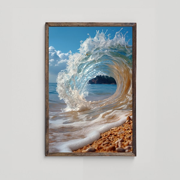 Ocean Photography Print, Turquoise Seascape Art, Coastal Beach Decor, Nature-Inspired Home Artwork, Printable Wall Art, Digital Download