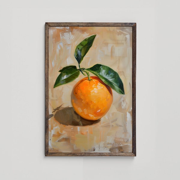 Vintage Orange Art, Citrus Fruit Painting, Printable Kitchen Art, Traditional Dining Room Decor, Still Life Fruit Painting, Digital Download