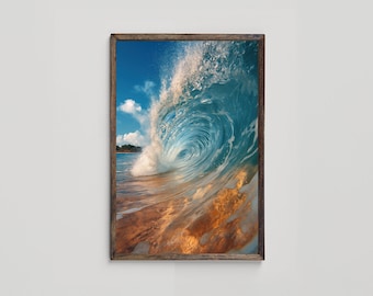 Ozean Fotografie Druck, Türkis Meer Landschaft Kunst, Küsten Strand Dekor, Natur inspirierte Kunstwerk, druckbare Wandkunst, digitaler Download