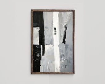 Abstract Monochrome Printable Wall Art, Contemporary Black and White Painting, Abstract Minimalist Art, Modern Wall Art, Digital Download