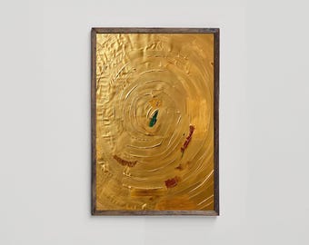 Golden Abstract Wall Art, Modern Textured Metallic Abstract Printable Art, Golden Living Room Art, Modern Wall Art, Digital Download