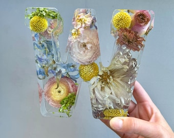 Alphabet Letter Preserved Flower Block | Custom Bridal Bouquet Preservation | Custom Keepsake Flower Preservation | Custom Dried Flower Art