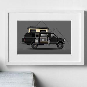Camper Van Print Vector Camper Van Drawing Camper Digital Download Art Camping Vector Art Camper Van life Print