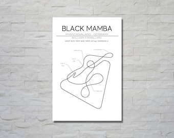 Mamba Ride Layout Lech Coaster Layout Legendia Poland Modern Wall Art Roller Coaster Gift ...