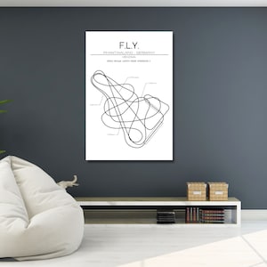 F.L.Y. Layout Phantasialand Germany Modern Wall Art Roller Coaster Art Gift Minimalistic Print Intamin Theme Park Gift Roller Coaster Poster