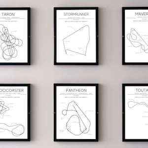 6 Intamin Launched Layout Prints - Modern Wall Art - Roller Coaster Minimalistic Print Poster - Amusement Park Gifts