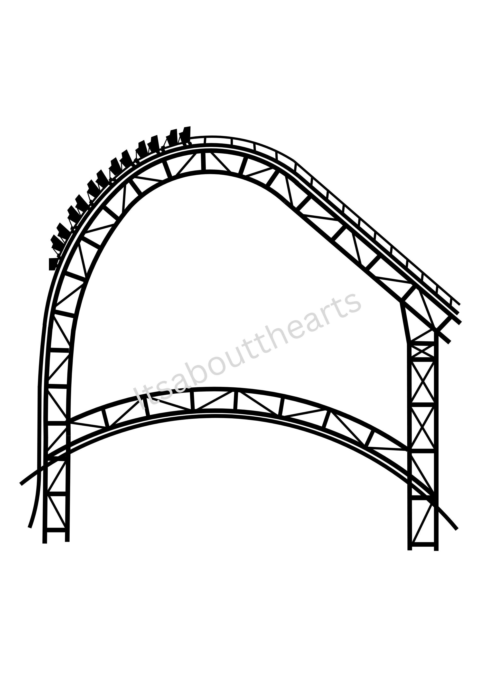 Roller Coaster 5 SVG, Roller Coaster Clipart, Roller Coaster Files