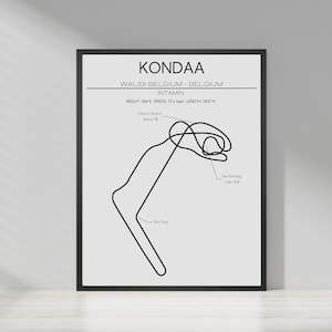 Kondaa Layout - Walibi Belgium - Belgium - Modern Wall Art - Roller Coaster Minimalistic Print Poster Intamin