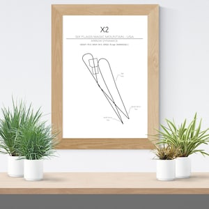 X2 Layout - Magic Mountain - USA - Modern Wall Art Roller Coaster Minimalistic Print Poster Theme Park Print Roller Coaster Gift