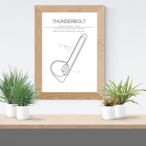 Thunderbolt Layout - Kennywood - USA - Modern Wall Art Roller Coaster Minimalistic Print Poster Theme Park Print Roller Coaster Gift