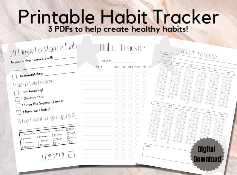 Create Healthy Habit Tracker for Health and Wellness, 21 Days to a New ...